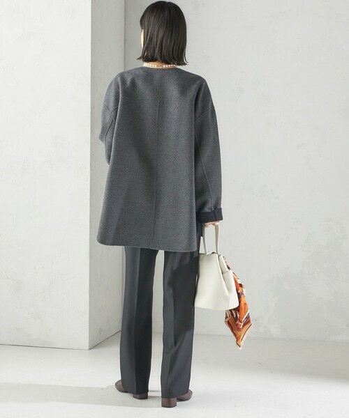 SHIPS / シップス その他アウター | セミ 梳毛 配色 リバーシブル ノーカラー ショート コート | 詳細10