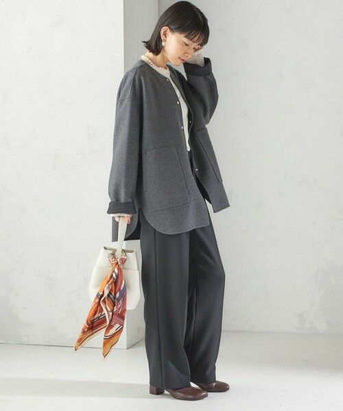 SHIPS / シップス その他アウター | セミ 梳毛 配色 リバーシブル ノーカラー ショート コート | 詳細11