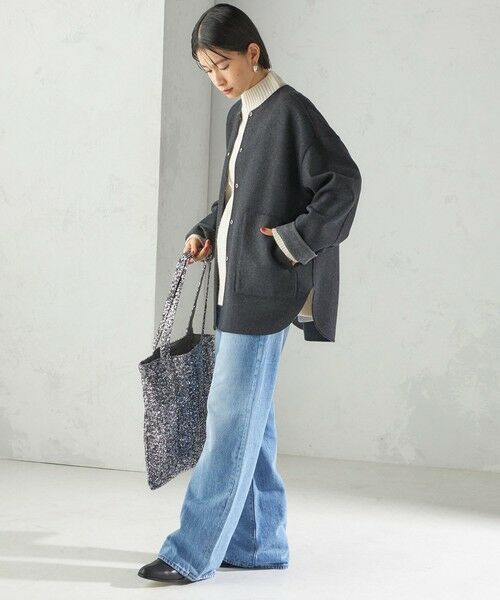 SHIPS / シップス その他アウター | セミ 梳毛 配色 リバーシブル ノーカラー ショート コート | 詳細18