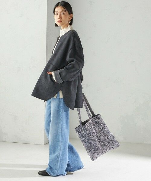 SHIPS / シップス その他アウター | セミ 梳毛 配色 リバーシブル ノーカラー ショート コート | 詳細19