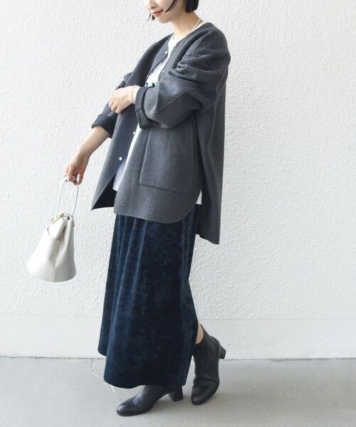 SHIPS / シップス その他アウター | セミ 梳毛 配色 リバーシブル ノーカラー ショート コート | 詳細24