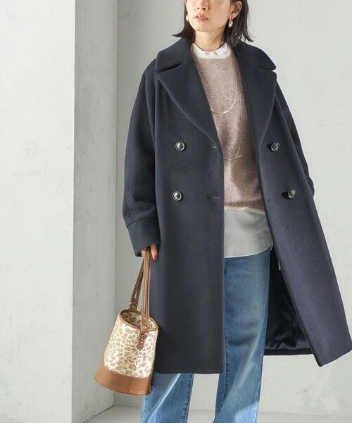 TICCA ブラック ダブルブレストコート TICCA:テント コート （その他アウター）｜SHIPS for women