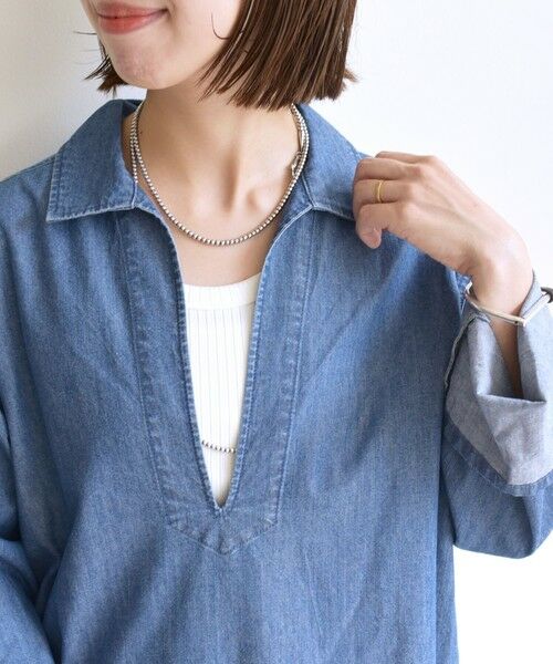 SHIPS / シップス ロング・マキシ丈ワンピース | 【WEB限定】〈洗濯機可能〉スキッパー デニム ワンピース | 詳細5