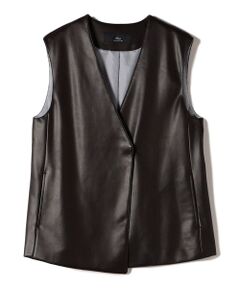 SHIPS / シップス ベスト | SHIPS Primary Navy Label:〈手洗い可能〉合皮 ジレ