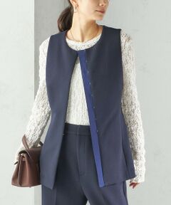 SHIPS / シップス ベスト | 〈洗濯機可能 / セレモニー対応可〉ポリエステル レーヨン ダンボール ジレ