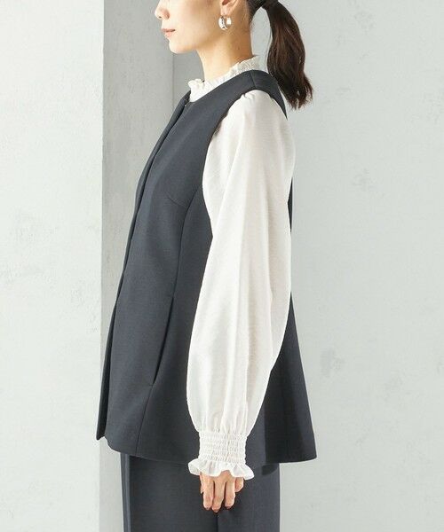 SHIPS / シップス ベスト | 〈洗濯機可能 / セレモニー対応可〉ポリエステル レーヨン ダンボール ジレ | 詳細16