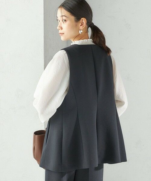 SHIPS / シップス ベスト | 〈洗濯機可能 / セレモニー対応可〉ポリエステル レーヨン ダンボール ジレ | 詳細5