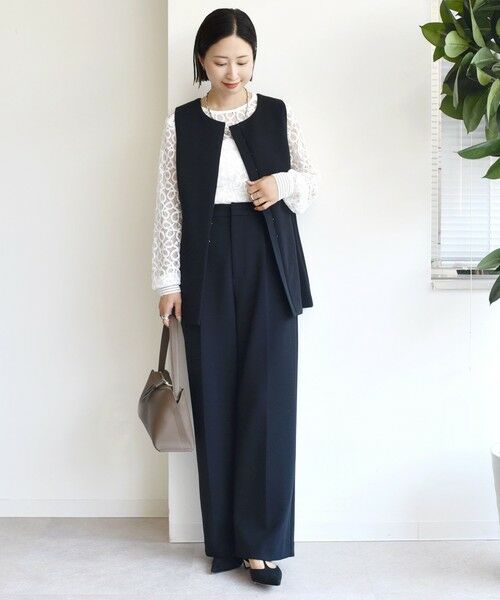 SHIPS / シップス ベスト | 〈洗濯機可能 / セレモニー対応可〉ポリエステル レーヨン ダンボール ジレ | 詳細7