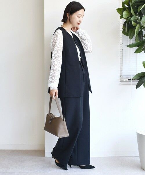 SHIPS / シップス ベスト | 〈洗濯機可能 / セレモニー対応可〉ポリエステル レーヨン ダンボール ジレ | 詳細9