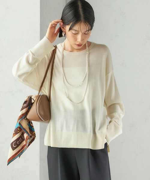 SHIPS / シップス ニット・セーター | 〈手洗い可能〉14G ウォッシャブル クルーネック ニット プルオーバー | 詳細5