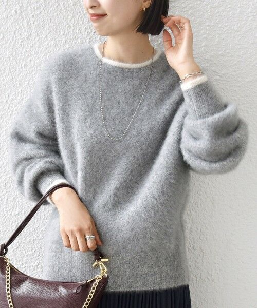 SHIPS / シップス ニット・セーター | 杢 フォックス カシミヤ クルーネック ニット プルオーバー | 詳細16