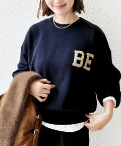 SHIPS / シップス ニット・セーター | 【WEB限定】〈手洗い可能〉サガラ 刺繍 ロゴ ニット プルオーバー