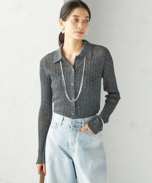 SHIPS / シップス カーディガン・ボレロ | 〈手洗い可能〉ランダム リブ ポロ ニット カーディガン | 詳細5