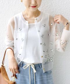 SHIPS / シップス カーディガン・ボレロ | 〈手洗い可能〉フラワー 刺繍 2WAY カーディガン