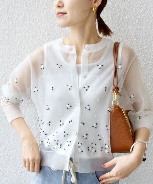 SHIPS / シップス カーディガン・ボレロ | 〈手洗い可能〉フラワー 刺繍 2WAY カーディガン | 詳細13