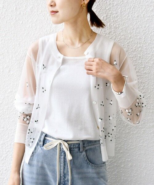 SHIPS / シップス カーディガン・ボレロ | 〈手洗い可能〉フラワー 刺繍 2WAY カーディガン | 詳細6