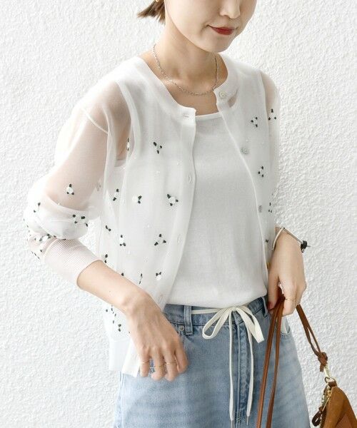 SHIPS / シップス カーディガン・ボレロ | 〈手洗い可能〉フラワー 刺繍 2WAY カーディガン | 詳細9