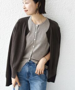 SHIPS / シップス カーディガン・ボレロ | 【WEB限定】〈手洗い可能〉レイヤード 2WAY 配色 カーディガン