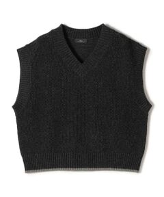 SHIPS / シップス ベスト | SHIPS Primary Navy Label:〈手洗い可能〉メッシュ ライン ニット ベスト