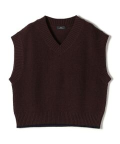 SHIPS / シップス ベスト | SHIPS Primary Navy Label:〈手洗い可能〉メッシュ ライン ニット ベスト