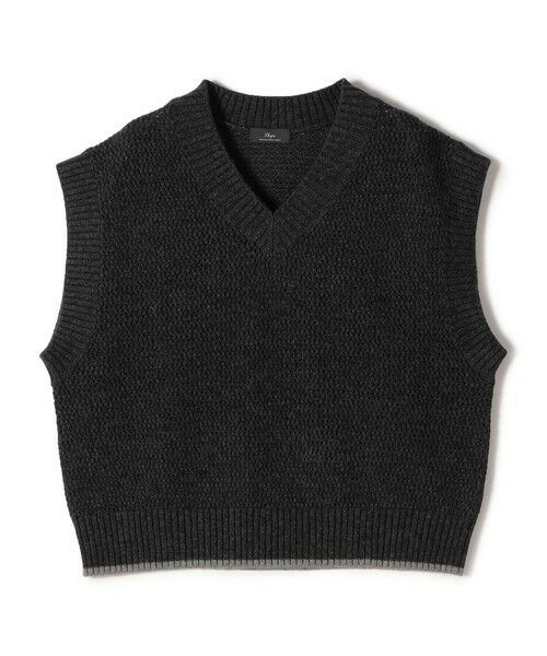 SHIPS for women/シップスウィメン SHIPS Primary Navy Label:〈手洗い可能〉メッシュ ライン ニット ベスト ダークグレー ONE SIZE SHIPS for women/シップスウィメン SHIPS Primary Navy Label:〈手洗い可能〉メッシュ ライン ニット ベスト ダークグレー ONE SIZE