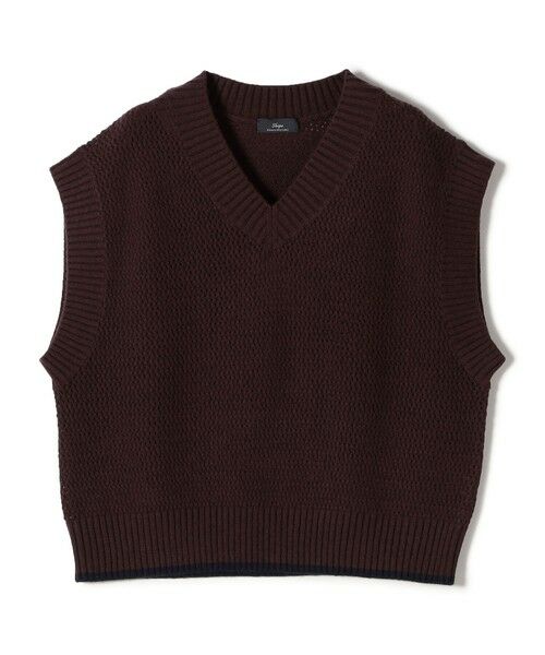 SHIPS for women/シップスウィメン SHIPS Primary Navy Label:〈手洗い可能〉メッシュ ライン ニット ベスト ブラウン ONE SIZE SHIPS for women/シップスウィメン SHIPS Primary Navy Label:〈手洗い可能〉メッシュ ライン ニット ベスト ブラウン ONE SIZE