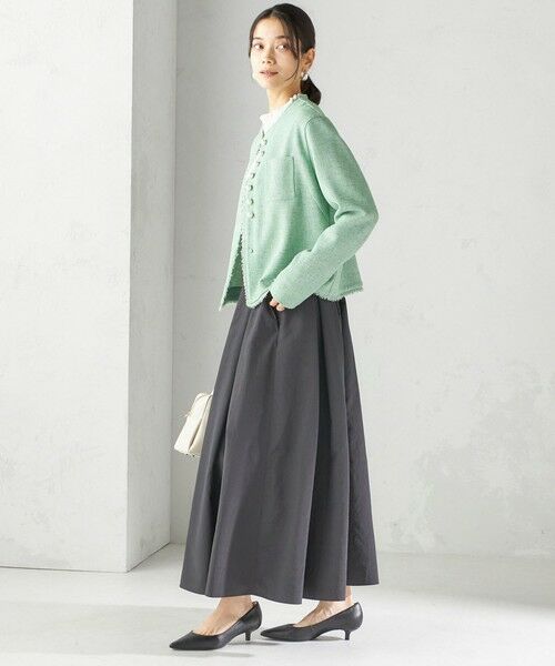 SHIPS / シップス ノーカラージャケット | 〈手洗い可能〉ストレッチ ツイード パール ボタン ジャケット | 詳細2