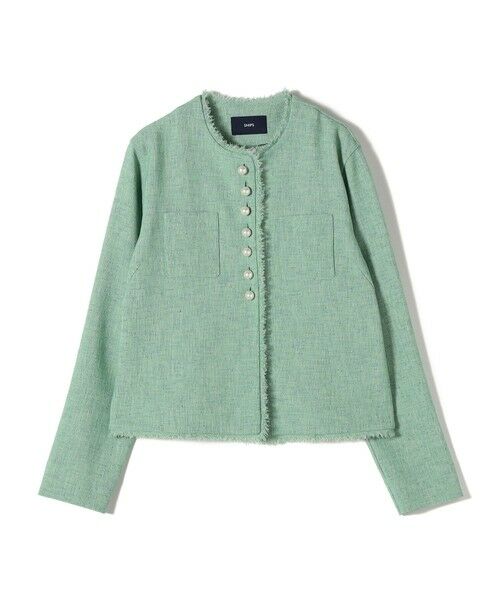 SHIPS / シップス ノーカラージャケット | 〈手洗い可能〉ストレッチ ツイード パール ボタン ジャケット | 詳細16