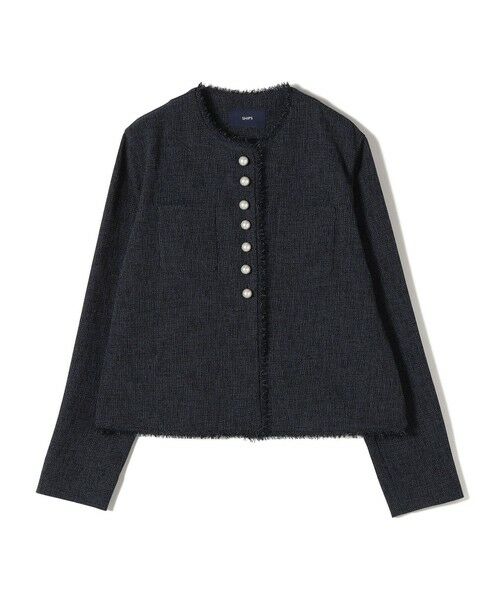 SHIPS / シップス ノーカラージャケット | 〈手洗い可能〉ストレッチ ツイード パール ボタン ジャケット | 詳細29