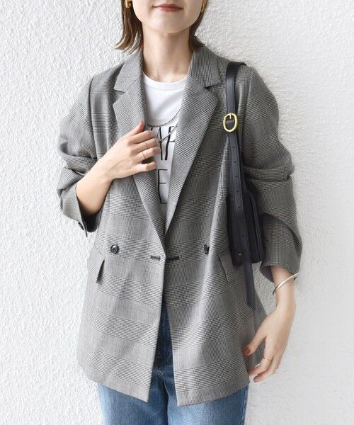 SHIPS / シップス テーラードジャケット | 〈手洗い可能〉ウォッシャブル ウール チェック ダブル ジャケット | 詳細15