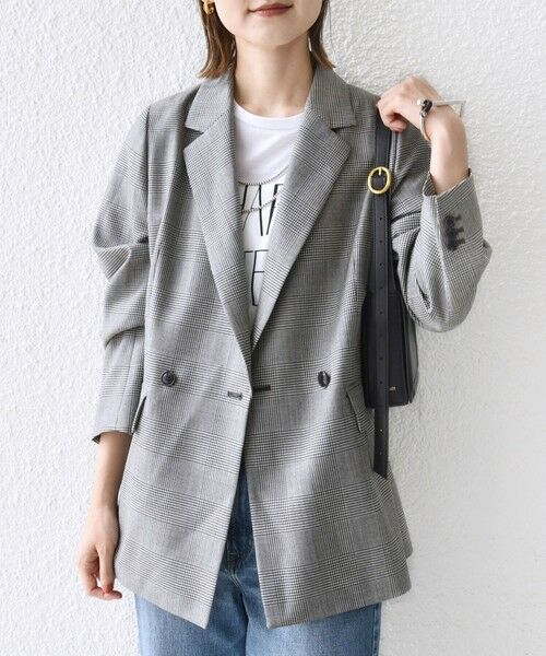 SHIPS / シップス テーラードジャケット | 〈手洗い可能〉ウォッシャブル ウール チェック ダブル ジャケット | 詳細16