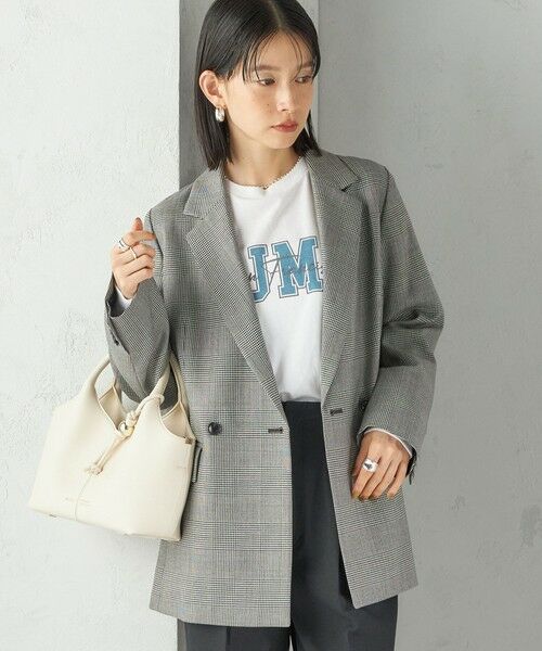 SHIPS / シップス テーラードジャケット | 〈手洗い可能〉ウォッシャブル ウール チェック ダブル ジャケット | 詳細4