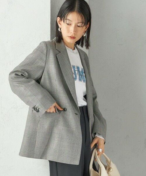 SHIPS / シップス テーラードジャケット | 〈手洗い可能〉ウォッシャブル ウール チェック ダブル ジャケット | 詳細8