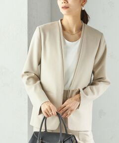 SHIPS / シップス ノーカラージャケット | 〈手洗い可能〉DELEGANT ダブルカラー ジャケット（セットアップ対応）