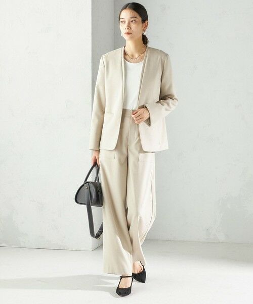 SHIPS / シップス ノーカラージャケット | 〈手洗い可能〉DELEGANT ダブルカラー ジャケット（セットアップ対応） | 詳細1