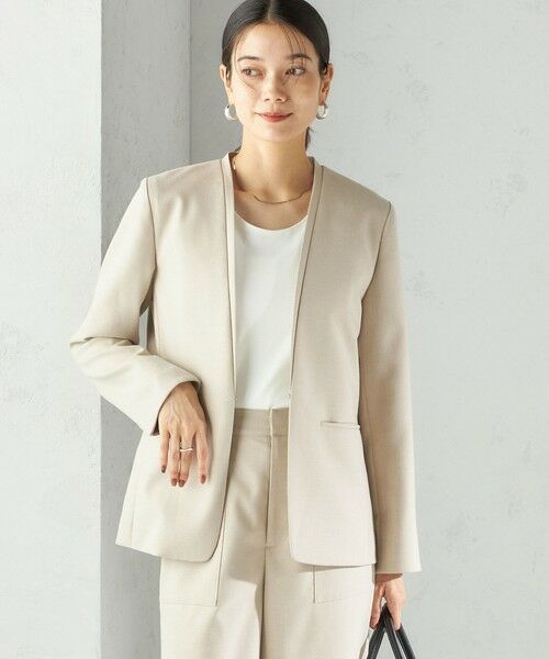 SHIPS / シップス ノーカラージャケット | 〈手洗い可能〉DELEGANT ダブルカラー ジャケット（セットアップ対応） | 詳細4