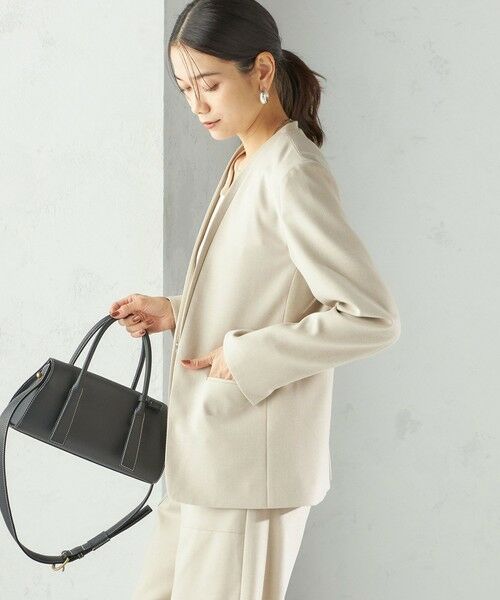 SHIPS / シップス ノーカラージャケット | 〈手洗い可能〉DELEGANT ダブルカラー ジャケット（セットアップ対応） | 詳細5