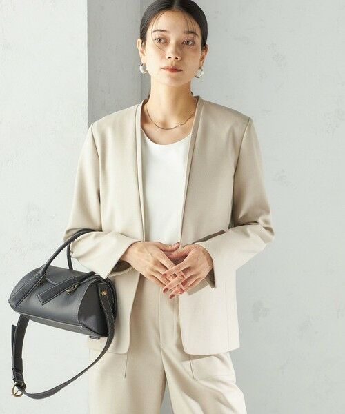 SHIPS / シップス ノーカラージャケット | 〈手洗い可能〉DELEGANT ダブルカラー ジャケット（セットアップ対応） | 詳細7