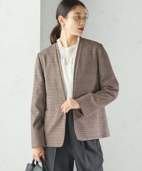 SHIPS / シップス ノーカラージャケット | 〈手洗い可能〉DELEGANT ダブルカラー ジャケット（セットアップ対応） | 詳細21