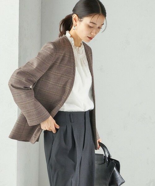 SHIPS / シップス ノーカラージャケット | 〈手洗い可能〉DELEGANT ダブルカラー ジャケット（セットアップ対応） | 詳細23