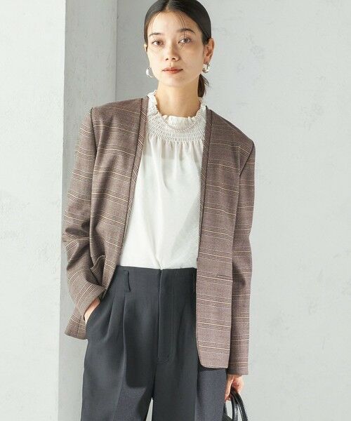 SHIPS / シップス ノーカラージャケット | 〈手洗い可能〉DELEGANT ダブルカラー ジャケット（セットアップ対応） | 詳細24