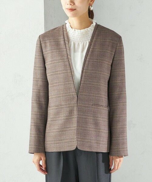 SHIPS / シップス ノーカラージャケット | 〈手洗い可能〉DELEGANT ダブルカラー ジャケット（セットアップ対応） | 詳細27