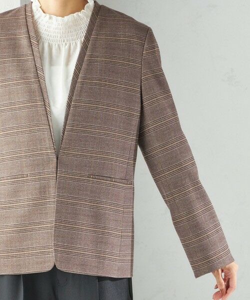 SHIPS / シップス ノーカラージャケット | 〈手洗い可能〉DELEGANT ダブルカラー ジャケット（セットアップ対応） | 詳細30