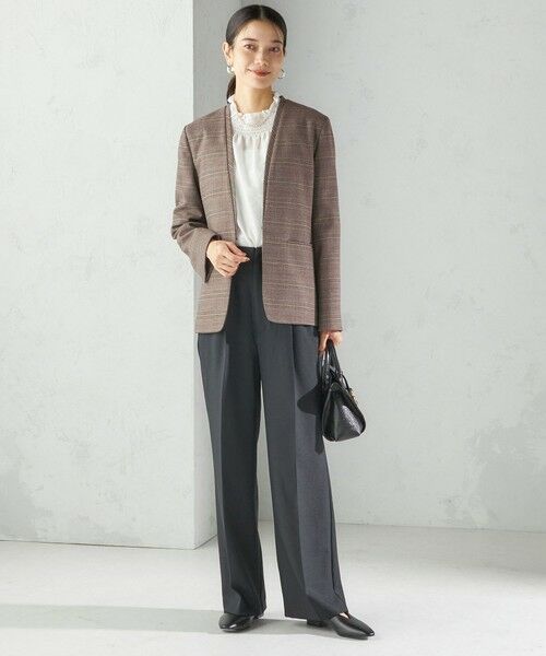 SHIPS / シップス ノーカラージャケット | 〈手洗い可能〉DELEGANT ダブルカラー ジャケット（セットアップ対応） | 詳細18