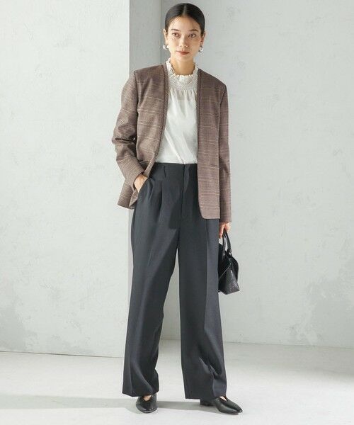 SHIPS / シップス ノーカラージャケット | 〈手洗い可能〉DELEGANT ダブルカラー ジャケット（セットアップ対応） | 詳細19