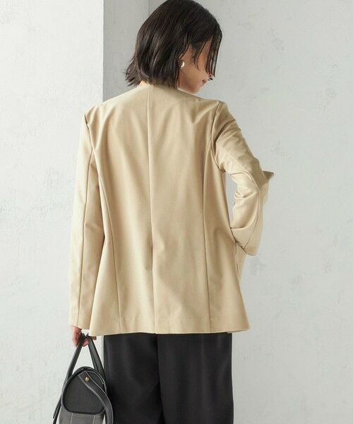 SHIPS / シップス ノーカラージャケット | 〈吸水速乾 / 防シワ加工 / 洗濯機可能〉スーティング ジャージー カラーレス ジャケット | 詳細10