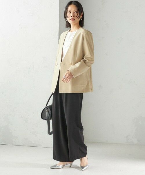 SHIPS / シップス ノーカラージャケット | 〈吸水速乾 / 防シワ加工 / 洗濯機可能〉スーティング ジャージー カラーレス ジャケット | 詳細2