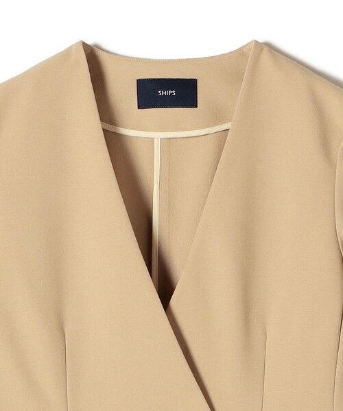 SHIPS / シップス ノーカラージャケット | 〈吸水速乾 / 防シワ加工 / 洗濯機可能〉スーティング ジャージー カラーレス ジャケット | 詳細16