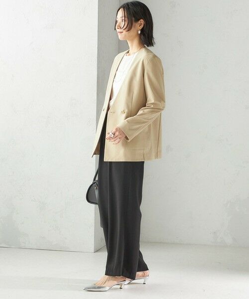 SHIPS / シップス ノーカラージャケット | 〈吸水速乾 / 防シワ加工 / 洗濯機可能〉スーティング ジャージー カラーレス ジャケット | 詳細3