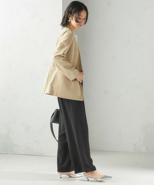 SHIPS / シップス ノーカラージャケット | 〈吸水速乾 / 防シワ加工 / 洗濯機可能〉スーティング ジャージー カラーレス ジャケット | 詳細5